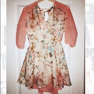 CORAL FLORAL DRESS